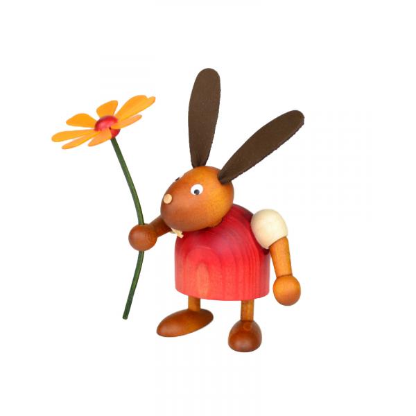 Drechslerei Martin - Hase mit Blume rot, klein