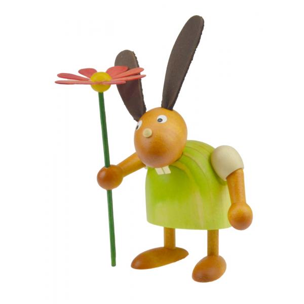Drechslerei Martin - Hase mit Blume grn, klein