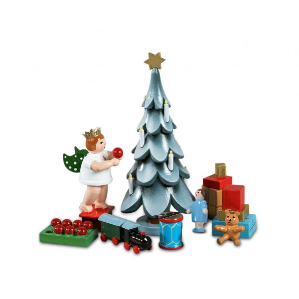 Ellmann - Zubehr Weihnachtsbaum 6-teilig - 2x Geschnke, Trommel, Br, Puppe, Eisenbahn