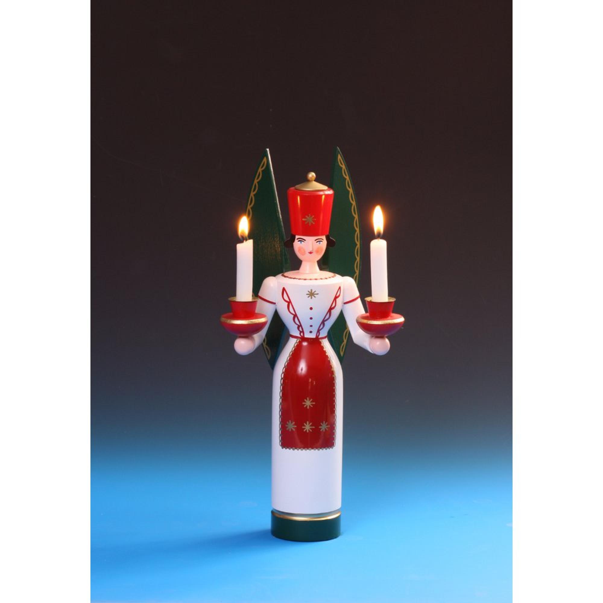Erzgebirgische Figur Lichterengel 21cm NEU Weihnachtsfigur Tischdeko Engel 