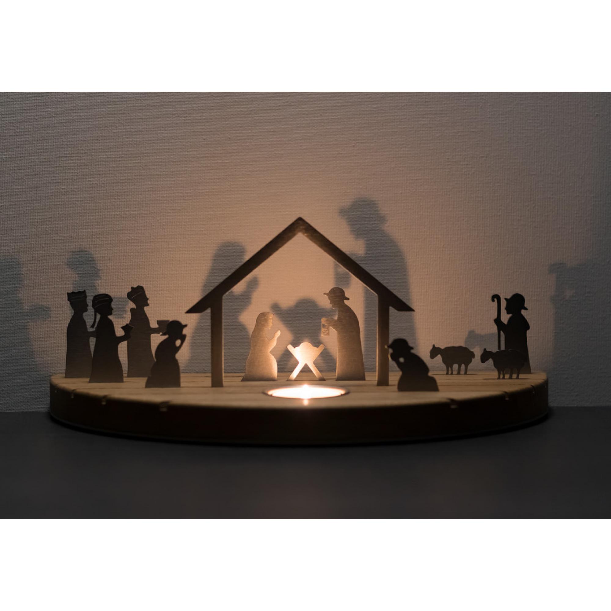 Fachgeschäft Volkskunst erzgebirgische Seiffen moderne-Holzkunst.de - aus für Ergänzungsset M Weihnachtskrippe SILHOUETTE - moderne