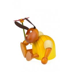 Drechslerei Martin - Hase mit Blume sitzend gelb, klein