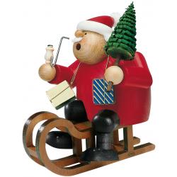 KWO - Räuchermann Weihnachtsmann mit Schlitten