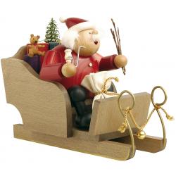 KWO - Räuchermann Weihnachtsmann mit Schlitten