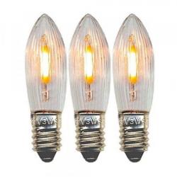 3er Pack - E10 LED Lampe/Spitzkerze für Schwibbögen und Lichterketten