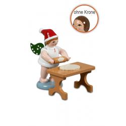 Ellmann - Weihnachtsengel mit Teigrolle am Tisch ohne Krone