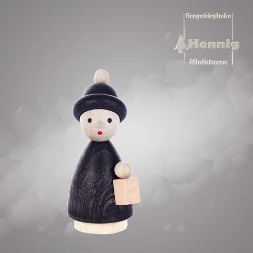 Hennig Figuren - Kurrendekind mit Laterne modern schwarz/natur
