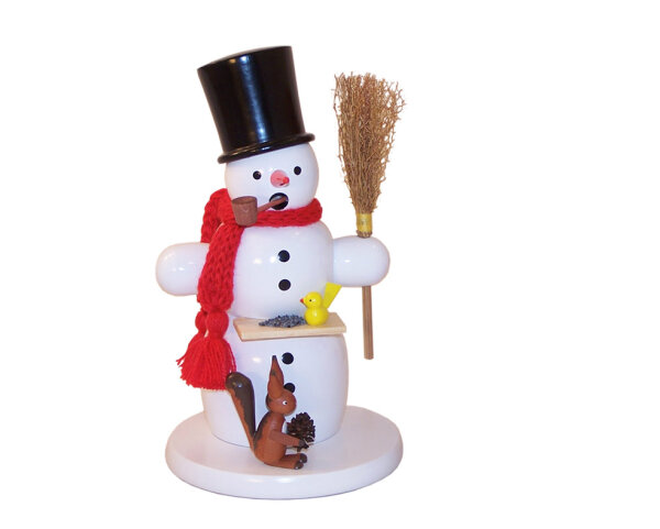 Volker Zenker - Räuchermännchen Schneemann mit 
Eichhörnchen