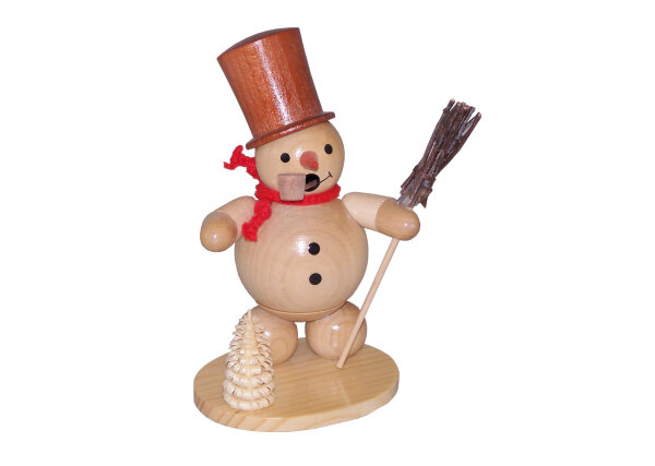 Volker Zenker - Räuchermännchen Schneemann mit Zylinder, natur