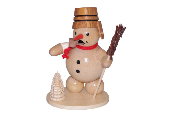 Volker Zenker - Räuchermännchen Schneemann mit Holztrog, natur