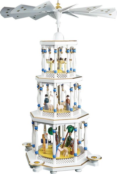 Richard Glässer - Pyramide Christi Geburt 3-st., weiß