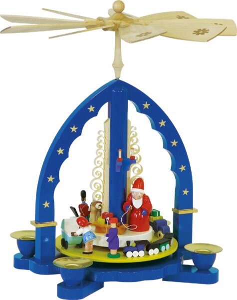 Richard Glässer - Pyramide Weihnachtsbescherung, blau