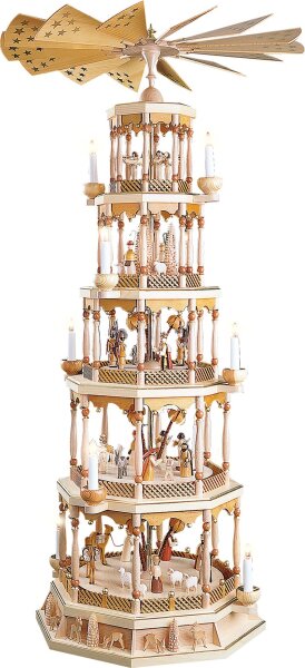 Richard Glässer - Pyramide Chr. Geburt 5-st., natur, el.m. 22st. Spw. St.Nacht