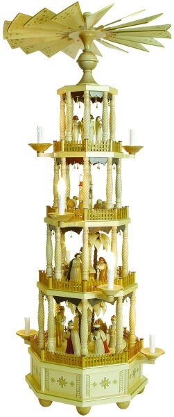 Richard Glässer - Pyramide mit gedrechselten Säulen 4-st., el. bel. u. betr.