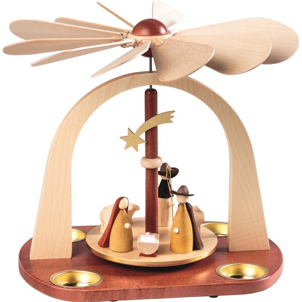 Richard Glässer - Pyramide Christi Geburt, 1-st., neues Naturholzdesign