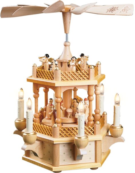 Richard Glässer - Pyramide Christi Geburt 1-st., natur, el. bel. u. betr.