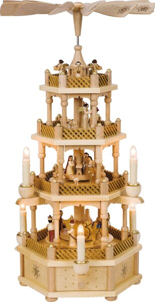 Richard Glässer - Pyramide Christi Geburt 3-st., natur, el. bel. u. betr.