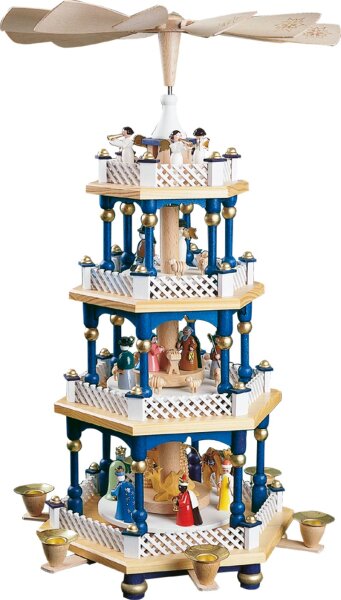 Richard Glässer - Pyramide Christi Geburt 3-st., blau