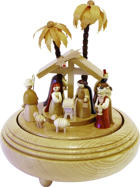 Richard Glässer - Spieldose  Christi Geburt natur, 18er Spielwerk