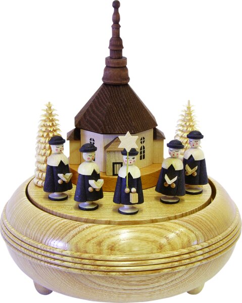 Richard Glässer - Spieldose  Seiffener Kirche mit  Kurrende , 28er Spielwerk