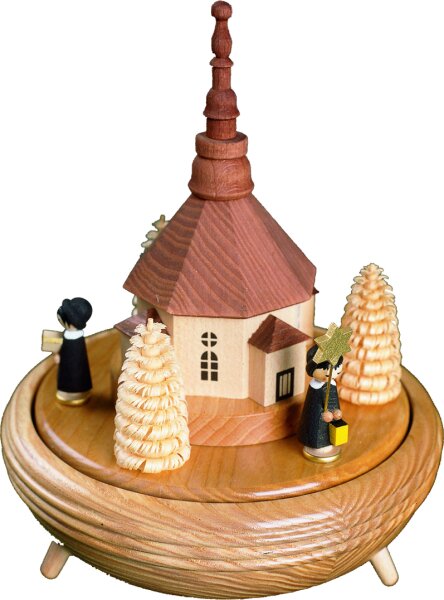 Richard Glässer - Spieldose  Kurrende mit Seiffener Kirche, 18er Spielwerk