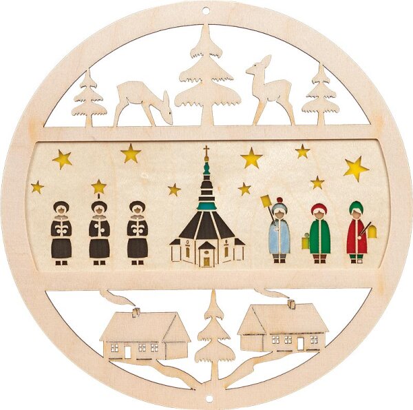 Richard Glässer - Fensterbild Kirche mit Kurrende