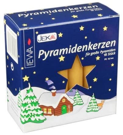 Pyramidenkerzen natur Ø 17 mm, 18-Stück/Schachtel