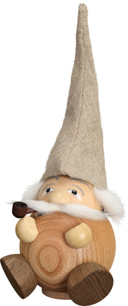 Seiffener Volkskunst eG - Kugelräucherfigur Waldzwerg natur 19 cm