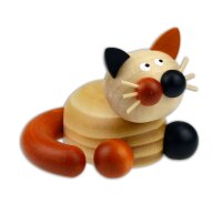 Drechslerei Martin - Glückskatze Lu schmusend 8 cm