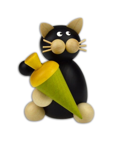 Drechslerei Martin - Katze Hilde mit schultüte 7 cm