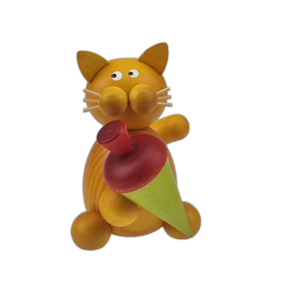Drechslerei Martin - Kater Emmi mit Schultüte 7 cm