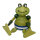 Drechslerei Martin - Badefrosch Bert sitzend mit blauer Badehose