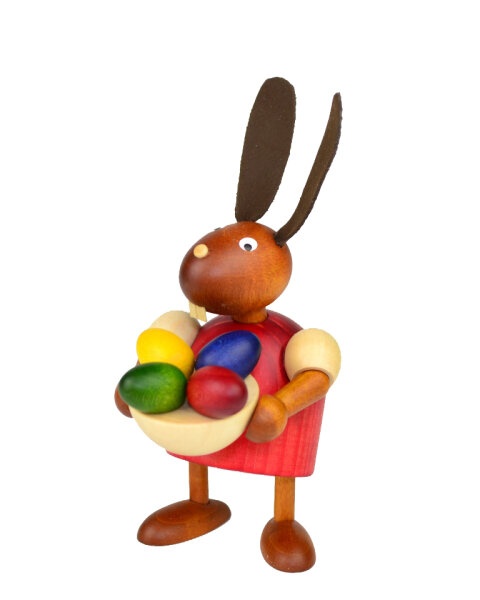 Drechslerei Martin - Hase mit Osternest rot