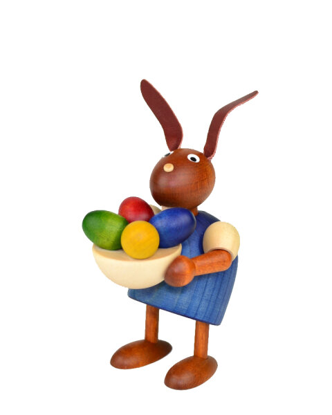 Drechslerei Martin - Hase mit Osternest blau