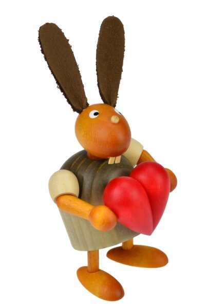 Drechslerei Martin - Hase mit Herz grau