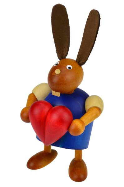 Drechslerei Martin - Hase mit Herz blau