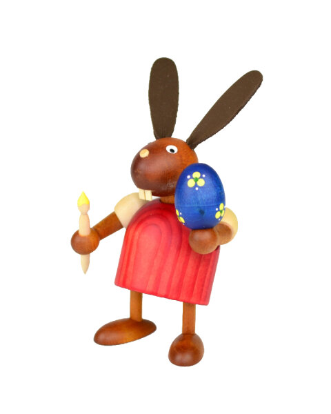 Drechslerei Martin - Hase mit Pinsel und Ei rot