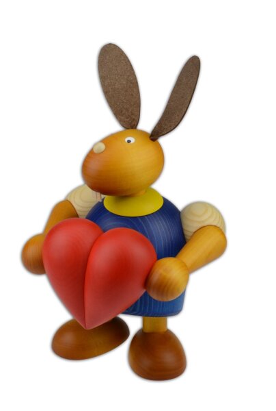 Drechslerei Martin - Hase mit Herz blau groß maxi