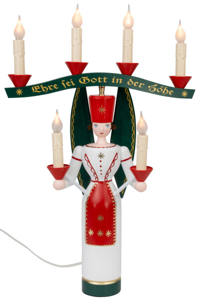 Schalling - Lichterengel mit Joch, 46 cm farbig, el beleuchtet