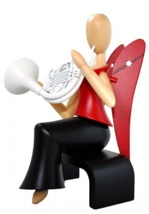 Kollektion Sternkopf - Engel mit Horn sitzend