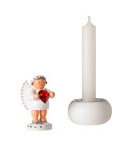 KWO - Liebesbote m. Swarovski-Herz rot und Lichtsockel