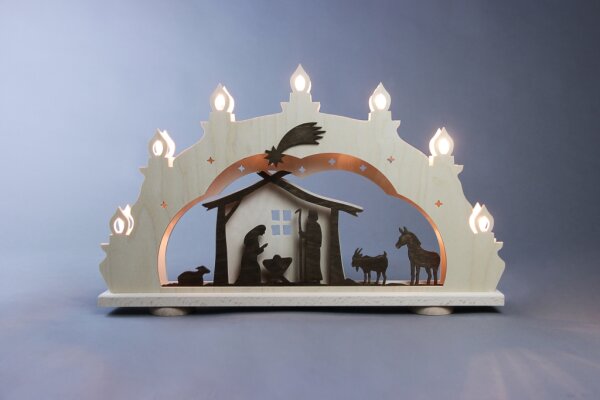Weigla - Lichterbogen 7 flg. Rustikal "Christi Geburt"