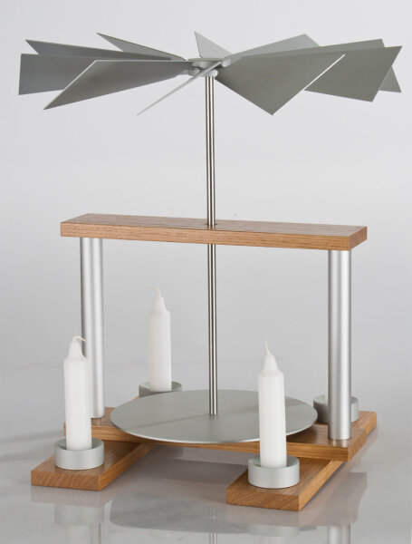 Luma - Pyramide "DUO" EICHE/ALUMINIUM unbestückt