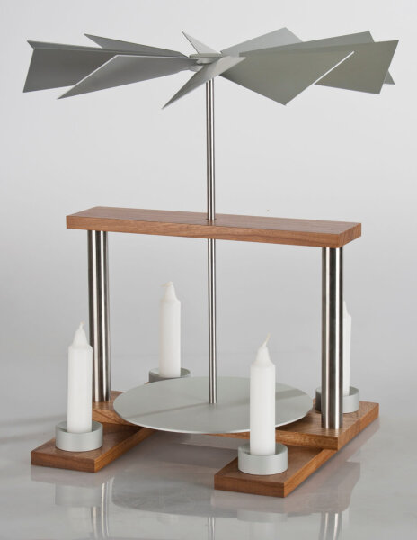 Luma - Pyramide "DUO" RÜSTER/EDELSTAHL unbestückt