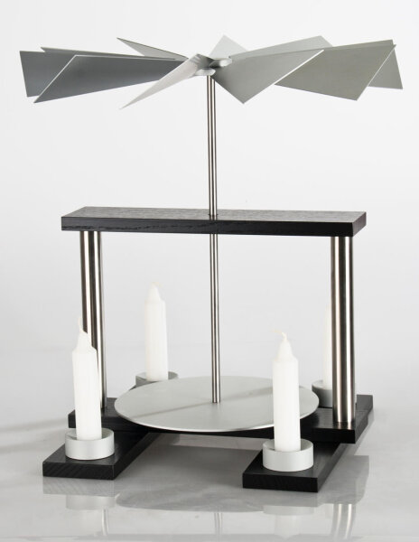Luma - Pyramide "DUO" YIN SCHWARZ-BRAUN/EDELSTAHL unbestückt