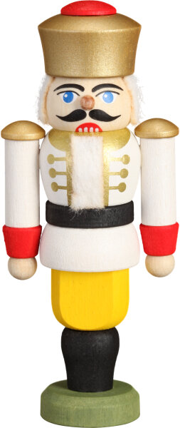 Seiffener Volkskunst eG - Nussknacker Behang König weiß 9 cm