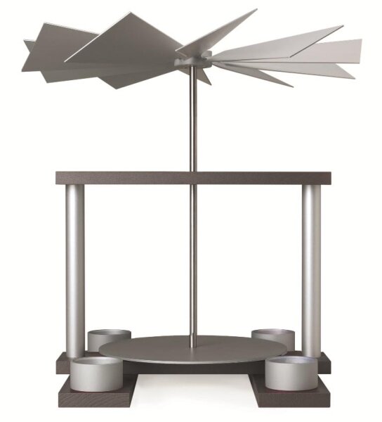 Günter Reichel - Pyramide LUMA, achatsilber, Tüllen für Teelicht, Farbe: aluminium - natur