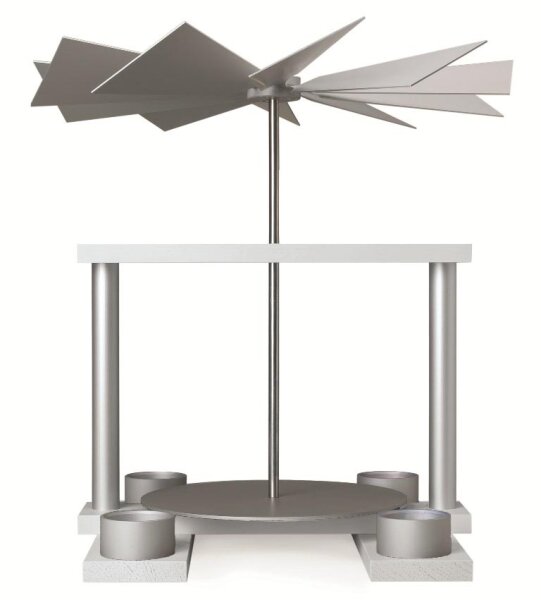Günter Reichel - Pyramide LUMA, weiß, Tüllen für Kerzen, Farbe: aluminium - natur