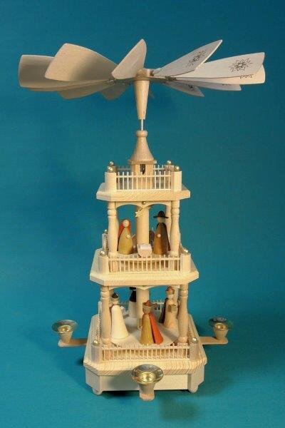 Richard Glässer - Pyramide 2-st., Christi Geburt Figuren neues Design