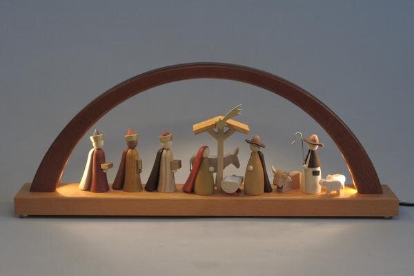 Richard Glässer - Schwibbogen Christi Geburt, Innen-LED-Bel.